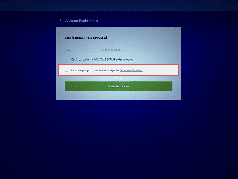 Confirm your Age & Activate Bonuses