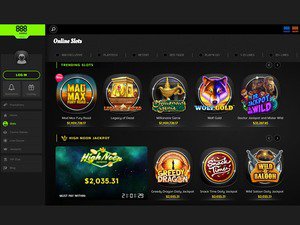 888 Casino software screenshot