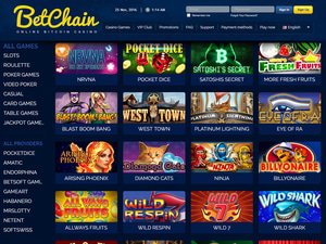 BetChain Casino software screenshot