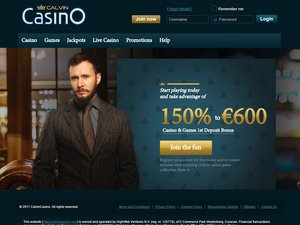 Calvin Casino website screenshot