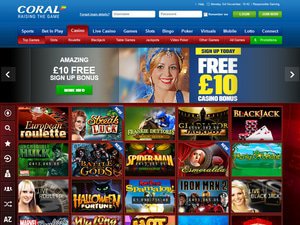 Coral Casino website screenshot