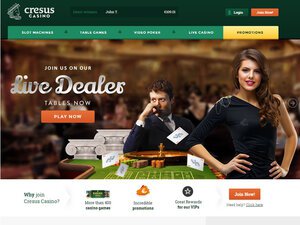 Cresus Casino website screenshot