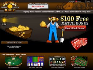Golden Reef Casino website screenshot