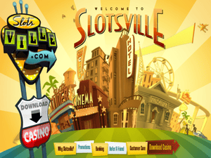 Slotsville Casino website screenshot