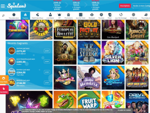 Spinland Casino software screenshot