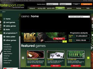 ToteSport Casino website screenshot