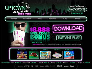 UpTown Aces Casino website screenshot