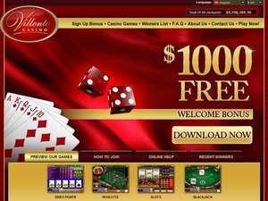 Villento Casino website screenshot