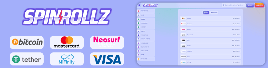 spinrollz casino banking