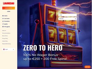 Banzai Slots website screenshot