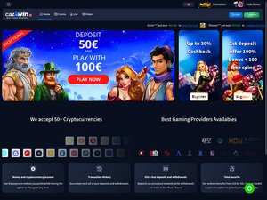 Cazwin Casino website screenshot