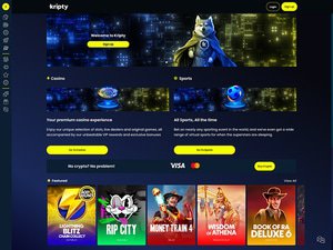 Kripty Casino website screenshot