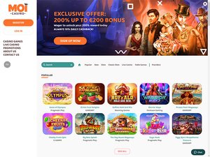 Moi Casino website screenshot