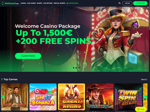 NationalBet Casino website screenshot