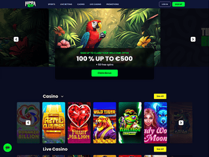 Pampago Casino website screenshot