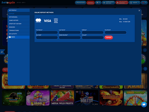 Betospin Casino cashier screenshot