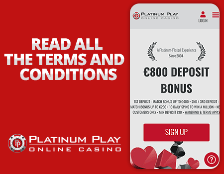 platinum play sign up bonus t&cs