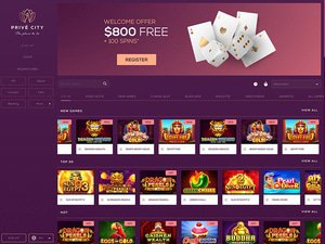 PriveCity Casino website screenshot