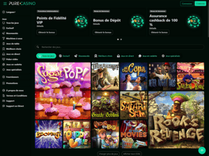 Pure Casino website screenshot