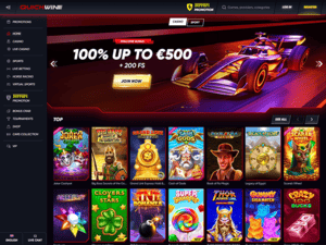 QuickWin Casino website screenshot