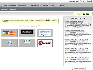 Cocoa Casino cashier screenshot